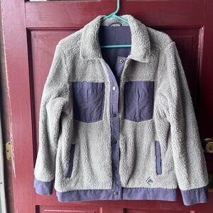 Cozy Gray and Purple Fleece Jacket